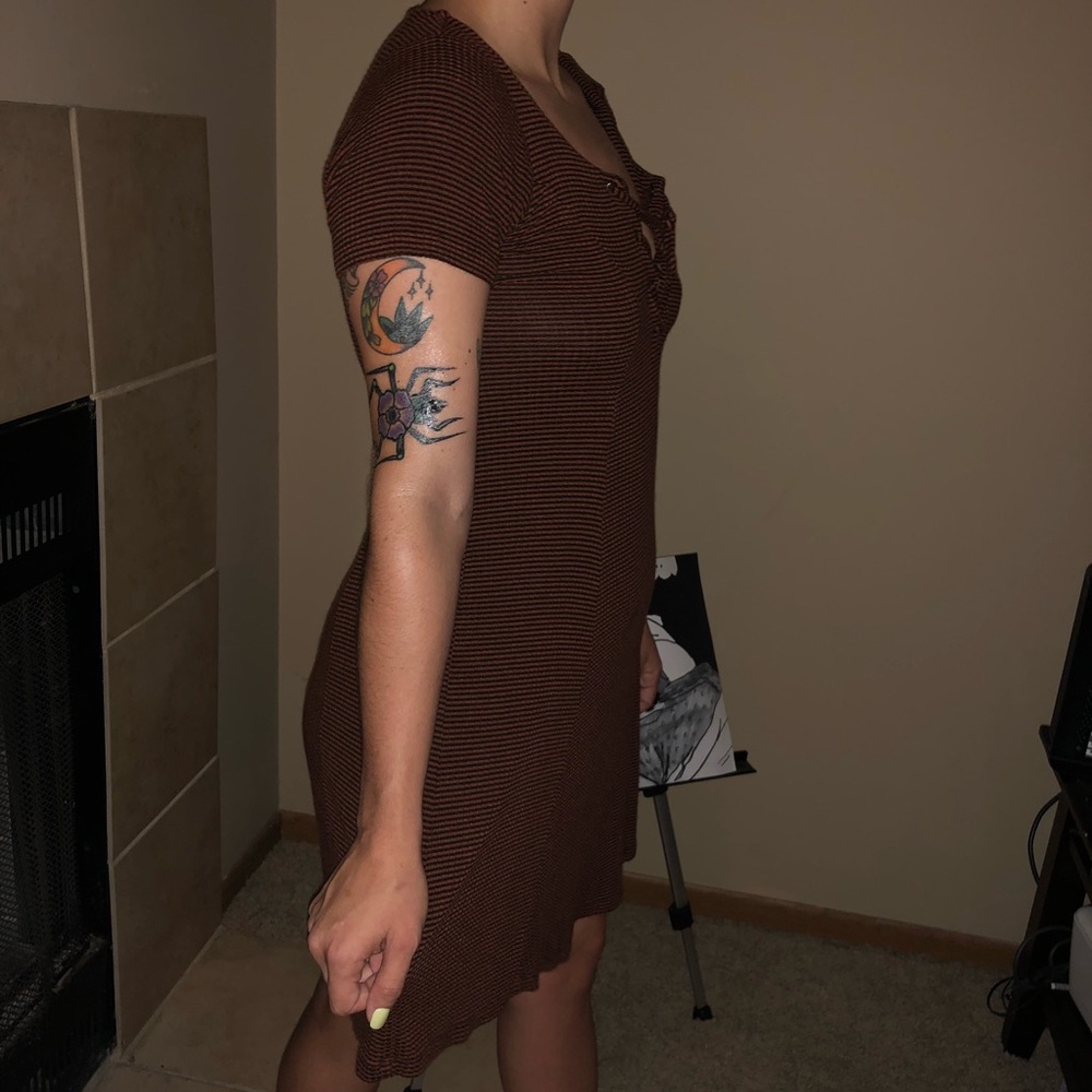 Cute red and black stripped dress